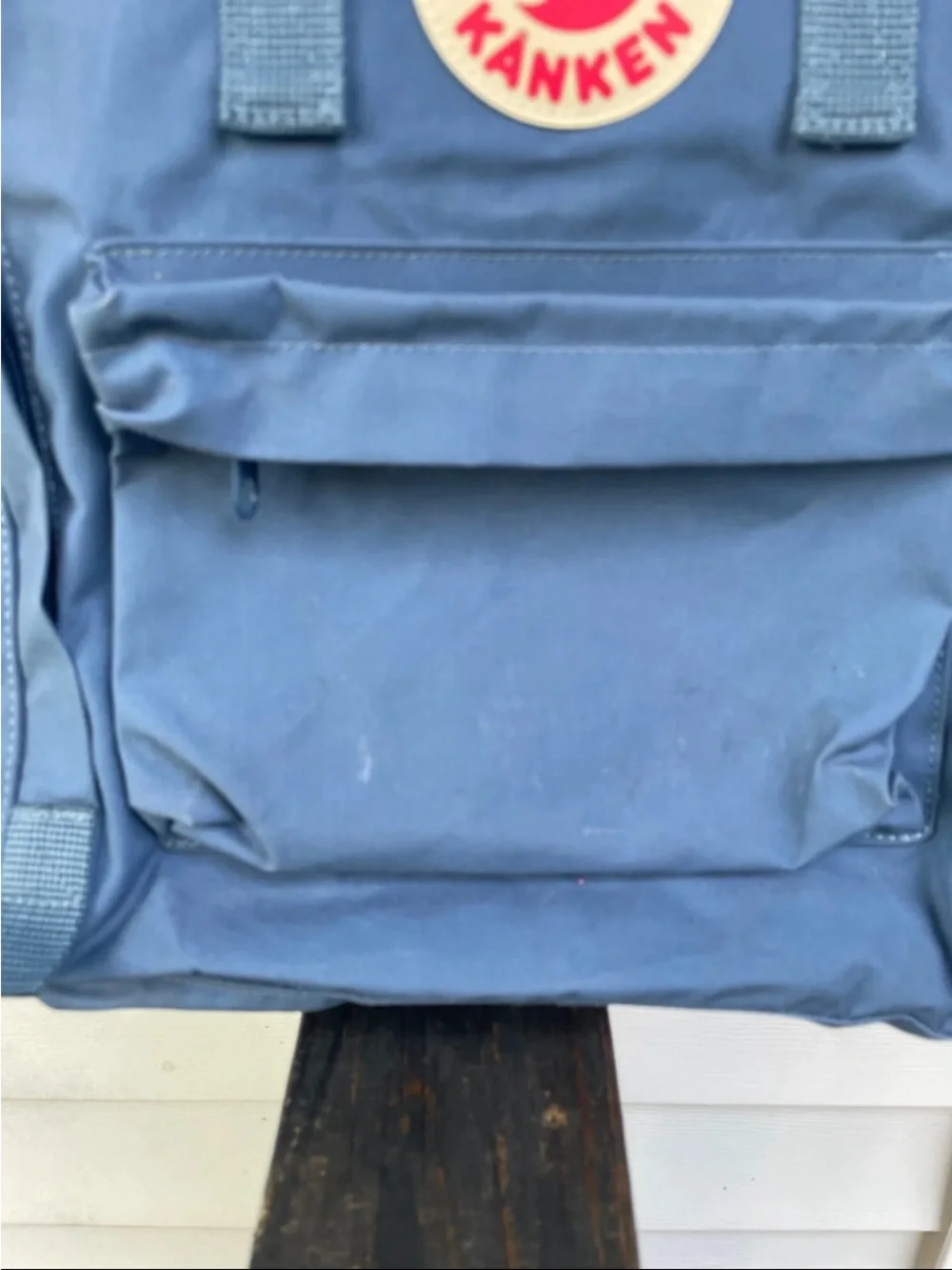 Fjallraven Kanken Backpack in Slate Blue with Red Logo